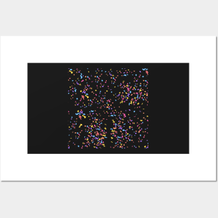 Pink Rainbow Sprinkles Confetti Pattern Posters and Art